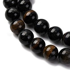 Нити железных бусин натурального синего тигрового цвета&nbsp;G-G286-A02-12mm