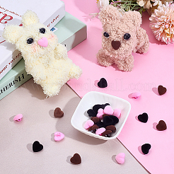 36 шт. 3-х цветные пуговицы с тремя отверстиями из смоляного флока&nbsp;BUTT-PH0001-64