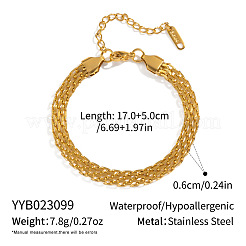 Европейские многорядные браслеты из нержавеющей стали 304 с цепочкой для женщин&nbsp;HC1901-1