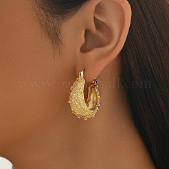 Фактурные серьги-кольца из латуни&nbsp;OS8386