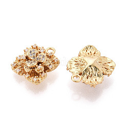 Латунные микропаве прозрачные подвески с фианитом&nbsp;KK-T077-32G