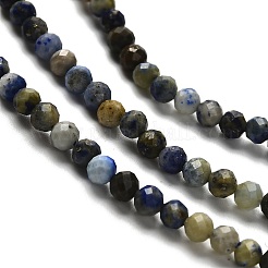 Нитки бусины из натурального ляписа-лазури&nbsp;LS-G-RM2025-A21-3mm