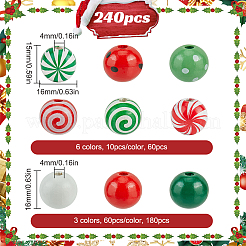 9 стиль окрашенные натуральные деревянные европейские бусины&nbsp;WOOD-SP0001-14