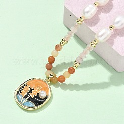 Ожерелья из натурального мьянманского нефрита для женщин&nbsp;NJEW-G165-01B-G