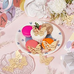 21 шт. тема дня рождения зеркальный эффект акриловый вставка для кекса на день рождения украшение карты&nbsp;AJEW-SP0001-73A