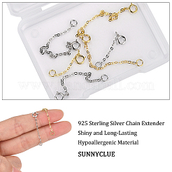 6 шт. 6 стиля 925 удлинитель цепи из стерлингового серебра&nbsp;FIND-SC0001-62