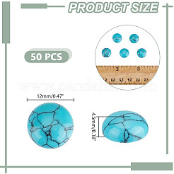 Синтетических бирюзовый кабошон&nbsp;TURQ-HY0001-09B