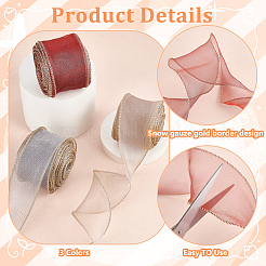 3 шт. двухцветная нейлоновая сетчатая лента для изготовления бантов ORIB-PH0001-01