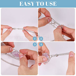 3 шт. 301 нержавеющая сталь кабельные цепи макраме мешочек пустой держатель камней для изготовления подвесок ожерелий&nbsp;MAK-CA0001-18P