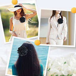 Атласный цветок для аппликаций с орнаментом&nbsp;FIND-WH20033-070D