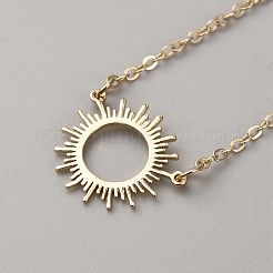 Латунный кулон луна солнце пара ожерелья наборы&nbsp;NJEW-WH0002-225