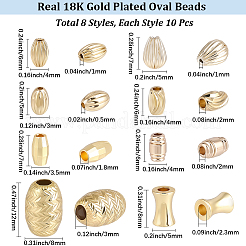 80шт 8 стиля латунные бусины&nbsp;KK-BBC0022-35