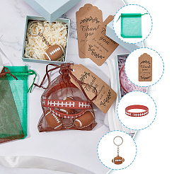 Браслет из силиконового шнура с узором в виде регби&nbsp;DIY-FH0005-17