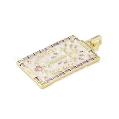 Настоящие 18к позолоченные латунные подвески с микропаве и кубическим цирконием&nbsp;KK-A209-02G