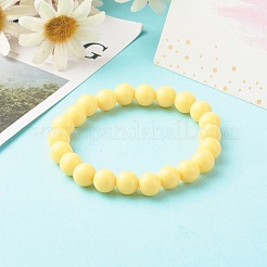 Детский браслет из непрозрачных акриловых бусин стрейч&nbsp;BJEW-JB06586