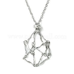 Колье-держатель в виде клетки с кристаллами&nbsp;NJEW-JN04604-02