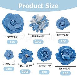 10 шт. 7 стиля джинсовый цветок для одежды аксессуары для одежды декоративные&nbsp;DIY-HS0001-82A