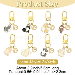 8 шт. подвеска с эмалированными отпечатками собак и лап&nbsp;HJEW-YW00215