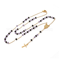 201 четки из нержавеющей стали и стекла для женщин&nbsp;NJEW-B112-01G-02