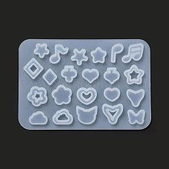 DIY звезда/сердце/цветок/музыкальная нота шейкер наполнитель силиконовые Молды зыбучие пески&nbsp;X-DIY-G079-03B