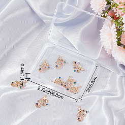 10шт латунные подвески из кубического циркония&nbsp;KK-BBC0004-42