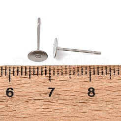 Устойчивая к потускнению хирургическая нержавеющая сталь 316 плоская круглая пустая закрепка для сережек-гвоздиков&nbsp;STAS-R073-05