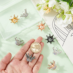 10 шт. двухцветные бусины-короны из сплава со стразами&nbsp;FIND-PA0001-33