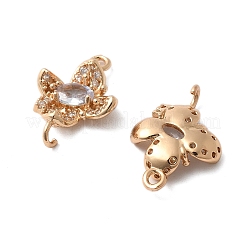 Шармы-соединители из латуни с микропаве из кубического циркония&nbsp;KK-Z103-10KCG-02