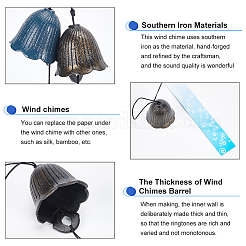 2 шт. 2 стиля японских чугунных колокольчиков-ветерных колокольчиков&nbsp;HJEW-BC0001-47C