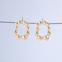 Простые прямоугольные латунные серьги-гвоздики&nbsp;TV5260