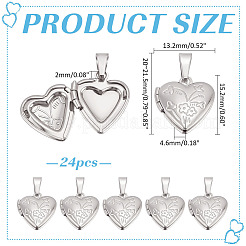 24шт. латунные подвески-медальоны в форме сердца&nbsp;PALLOY-ME00003