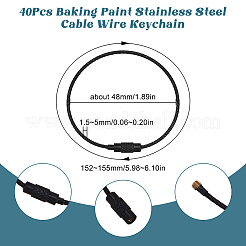 40 шт. брелок из нержавеющей стали с проволочным кабелем и краской для выпечки&nbsp;AJEW-SC0003-42