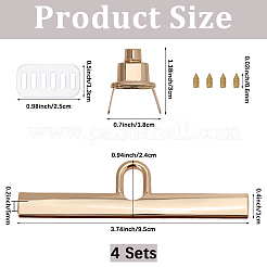 4 шт. застежка-защелка для сумки из цинкового сплава с поворотным замком&nbsp;PURS-CP0001-03LG