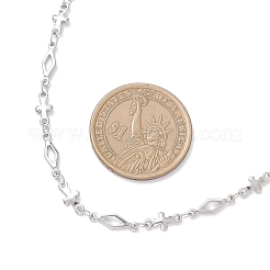 Ожерелья из цепочек с крестообразными ромбами из нержавеющей стали 304&nbsp;NJEW-JN05651