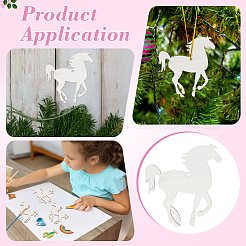 Незаконченные деревянные подвески в виде лошадей для художественной росписи&nbsp;WOCR-WH0004-005