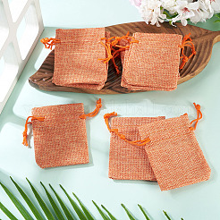 20 шт. прямоугольные мешочки из полиэстера с имитацией мешковины&nbsp;ABAG-TA0001-96B