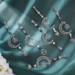 6 шт. 6 стиля луна флакон духов урна пепел тибетский стиль подвеска из сплава украшения&nbsp;HJEW-AB00227