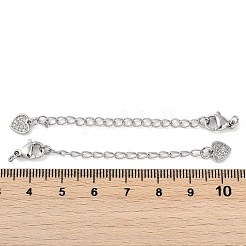 Латунные микро-паве кубические цирконии заканчиваются цепочками&nbsp;KK-U043-03P