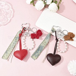 2 шт. подвесных украшений из вязаного вручную волокна и искусственной кожи&nbsp;HJEW-JM04423