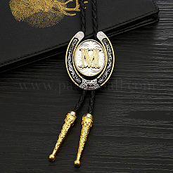 Ожерелья из сплава ковбойский вестерн с подвеской в виде буквы «боло»&nbsp;NJEW-WH20014-02M