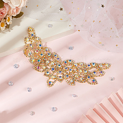 Аппликация из латуни со стразами&nbsp;KK-WH0081-78G