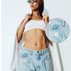 20 шт. 2 стиля цветочной вышивки тканью пришивные аппликации&nbsp;PATC-FH0001-20