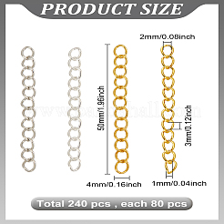 240 шт. 3-х цветный удлинитель цепи из цинкового сплава&nbsp;FIND-LP0002-90