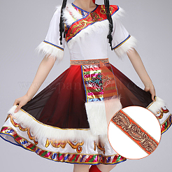 Вышивка полиэфирными лентами в этническом стиле&nbsp;OCOR-WH0080-21B