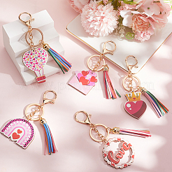 6 шт. 6 стиля деревянный брелок ко Дню святого Валентина&nbsp;KEYC-SP0001-07