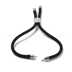 Серебряные браслеты из витого нейлонового шнура&nbsp;DIY-B066-03P-18