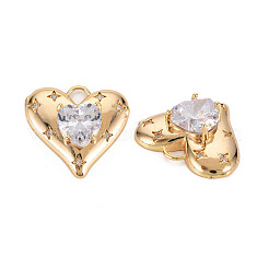 Латунные микропаве прозрачные подвески с фианитом&nbsp;KK-S356-647-NF