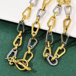 Двухцветные цепочки-цепочки из нержавеющей стали 304 с каплевидными звеньями&nbsp;NJEW-C092-02GP
