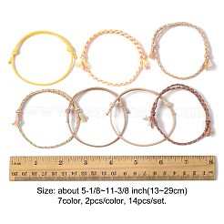 14шт. набор браслетов из хлопкового шнура 7 цветов для мужчин и женщин&nbsp;BJEW-FS00025-03