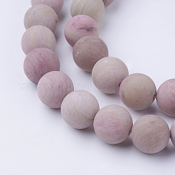 Матовое натуральный Родонит нити круглого бисера&nbsp;G-G735-09F-10mm